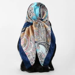 Plain Silk 90 Square Scarf Satin Headband For Muslim Woman Printed Hijabs Wraps Fashion Headscarf Casual Turban Female Bandbana