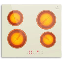 Karinear Ceramic Electric Hob 4 Zones, Built in 60cm with Slider Touch Control 6000W, Fuction with Safety Lock, No Plug, 230V