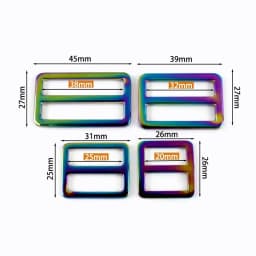 5Pcs 20-38mm Metal Ring Buckle Tri-Glide Slider Clasp Webbing Bag Strap Adjust Hooks Dog Leash Loops DIY Hardware Accessories