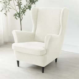 Polar Fleece Wing Chair Cover Stretch Spandex Wingback Armchair Covers Solid Color Relax Sofa Slipcovers With Seat Cushion Cover