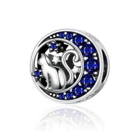 Bamoer 925 Sterling Silver Universe Series Star & Moon Beads Blue Planet Pendant Charms for Women Bracelet DIY Fine Jewelry Gift