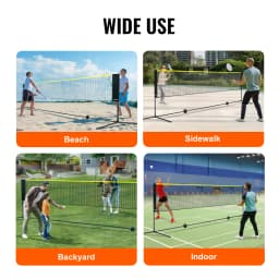 SucceBuy 20FT Badminton Net Height Adjustable Volleyball Net Wide Foldable Pickleball Net Portable Tennis Net Set w/Poles Stand