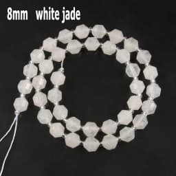 44 Types White Chalcedony Jade Agate Bead Natural Stone Rondelle Cube Faceted Loose Beads for Jewelry Making Bracelets Accessory