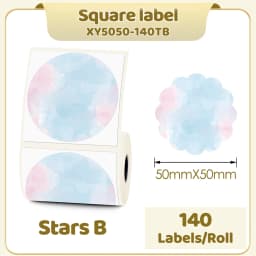 M110 M200 M221 2' Color Circle Thermal Sticker Label Self-Adhesive Round Direct Sticker Label for DIY Logo Design QR Code 1 Roll
