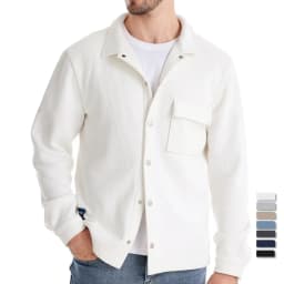Autumn Winter Fleece Waffle Lapel Zip-Up Jacket Men's Pocket Casual Outerwear