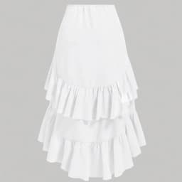 Skirts Summer Elegant Vacation Asymmetrical Flounce Drawstring Natural Waist Midi Casual A-Line Skirts For Women