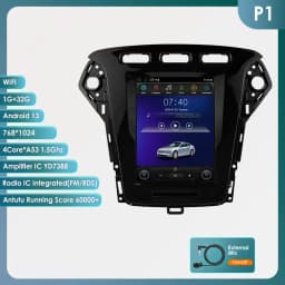 Hizpo 9.7 inch Android 14 For Ford Mondeo Mk4 Galaxy A/C 2007-2010 Car Radio Multimedia Video Player GPS 4G Wireless Carplay DSP