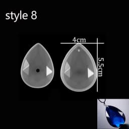 9 Style With Hole Pendant Crystal Silicone Mould DIY Epoxy Resin Necklace Pendant Mold For Craft Jewelry Making Findings Supplie