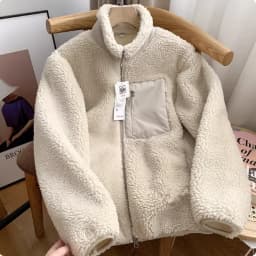 Loose Fit Lamb Velvet Jacket Coat for Men And Women Casual Warmth Stand Collar Fleece Inner Autumn Winter Season Couple Style