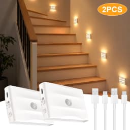 2/4/6/8PCS Rechargeable Motion Sensor Night Light, 3 Modes Adjustable Brightness Magnetic Stick-On LED Lamp 1500mAh Wall Light for Hallway Stair Bedroom Wardrobe