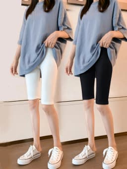 Women's Modal Short Pants Thin High Waist Elastic Slimming Black Base Layer Pants Can Be Worn outside Five-Quarter Length Summer