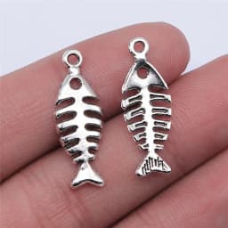 20pcs Fish Bone Charms For Jewelry Making Antique Bronze Silver Color Pendants DIY Crafts Making Findings Handmade Jewelry