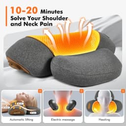 3-in-1 Neck Massager Pillow with Heating & Cervical Traction, Ergonomic Cervical Pillow for Neck Pain Relief Neck Pillow