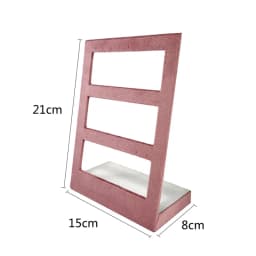New Solid Wood Pink Velvet Jewelry Display Stand Ring Earrings Bracelet Necklace Watch Pendant Storage Display Stand