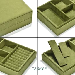 TAIMY Velvet Personalized Custom Logo Jewelry Box Storage Jewellery Tray Dressing Table Organizer