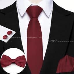 Hot Sale Burgundy Pink Necktie Set Include Polyester Bowtie Cufflink Floral Brooch For Groom Suit Wedding Cravat Shirt Accessory