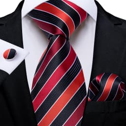 New Formal Ties Classic Blue Striped Necktie Handkerchief Cufflinks Gift For Men Wedding Tie Cravate Gravatas