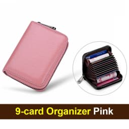 Litchi Texture PU Zipper Accordion Card Wallet, Multi Layers Large Capacity for ID & Bank Cards Unisex Fashion Minimalist