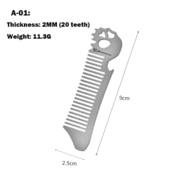 Pure Titanium Comb Multi-function Corkscrew Crowbar Pendant MINI Portable Super Light Outdoor EDC Self-defense Tool Small Access