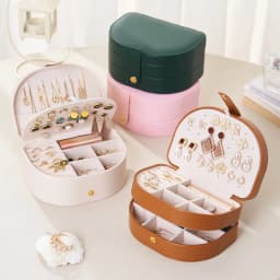 1pcs Single Layer Storage Box Ladies Travel Leather Jewelry Box Classic Black Pure White Fashion Brown Storage Box
