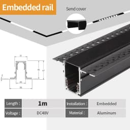 2m Magnetic Rail Linear Magnetic Track Lighting Accessories 2 Meters Ceiling Magnet Track Kits 48V Power Supply Corner Connector