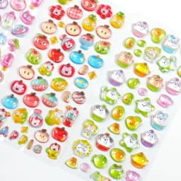 1 pc/4 pcs Cartoon Fruit Diary Drop 3D Relief Stickers Scrapbooking DIY Journaling Stationery Diary Decor School Cute Stickers