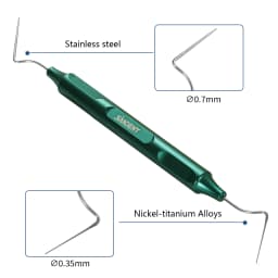Dental Endo Hand Plugger Tips with Flexible Niti Tip for Narrow & Curved Root Canals 4 Colors Root Canal Obturation Tools
