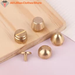 5Set High Quality Solid Brass Rivet And Screws DIY Leather Bag Decoration Suitcase Botton Feet Rivet Accessories