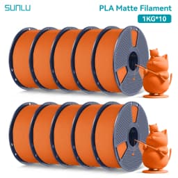 SUNLU 10Roll PLA Matte Filament 1.75mm 1kg Spool (2.2lbs) Smooth Matte Finish Neatly Wound Filament Fit Most FDM Printer