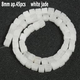 44 Types White Chalcedony Jade Agate Bead Natural Stone Rondelle Cube Faceted Loose Beads for Jewelry Making Bracelets Accessory
