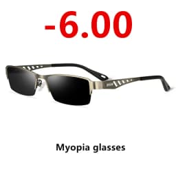Titanium Alloy Frame Men Anti-blue light Myopia Glasses Sunglasses Trend Wild Nearsighted Sun Glasses -1.0~-6.0
