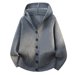 Legible Autumn Winter Casual Sweaters Men Solid Color Hooded Sweatercoats Male Loose Zip-up Knitted Cardigan Man