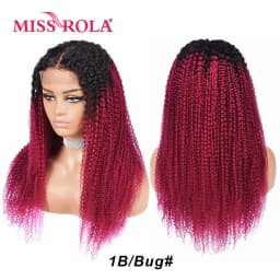 Miss Rola Brazilian Human Hair Curly Wigs 180% Density 4x4 Lace Closure Wig Kinky Curly Hair Wig Remy Pre Plucked With Baby Hair