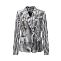 High-end Classic Women's Blazer Double Row Metal Buttons Women's Sports Top Coat Short Formal Work Clothes Women Office Clothing