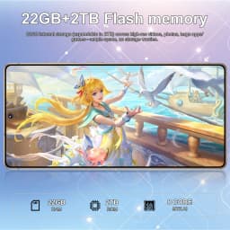 K-Touch Smartphone For C26 Ultra 5G Cell Phone 7800mAh Battery Mobile Phones Full Display 48MP Camera 7.3 Inch HD Android 22GB RAM 2TB ROM Octa Core Face ID Dual SIM 4G Unlocked Android 15 Cell Phone with FM Radio GPS