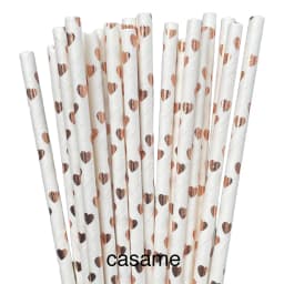 Gold Rose Gold Paper Straws Strip Dot Drinking Straw Disposable Tableware Party Supplies Wedding Birthday Party Decoration Kids
