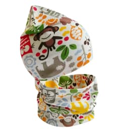 New Winter Children Scarf Hat Sets Cartoon Dinosaur Baby Head Cover Spring Warm Neck Collar Kids Beanies Set Cotton Children Hat