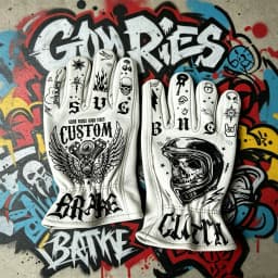 Anti-Slip Graffiti Motorcycle Gloves, Genuine Cowhide Leather Men's Moto — Cool Riding Gloves For Outdoor Sport Biker