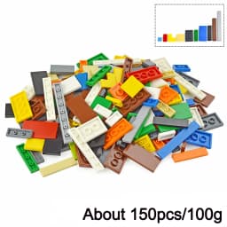 1x1 1x2 1x6 2x2 2x4 Bulk Mixed Smooth Building Blocks 11Color 150Pcs Creative City Thin Bricks Model Compatible Educational Toy
