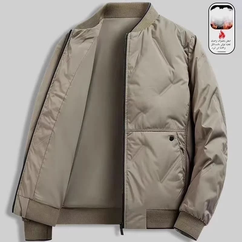 Thickened Fleece Lined Cotton Jacket for Men Wear Resistant Warm Autumn Winter Coat Youth Casual Style Long Sleeve Baseball C...