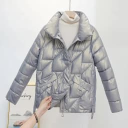 2025 New Glossy Down Cotton Jackets Women Winter Parkas Female Stand Collar Casual Warm Short Puffer Jacket Snow Outwear