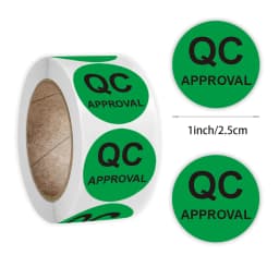 500Pcs QC PASS Adhesive Labels Factory QC Sticker QC Quality Inspection Sticker 1inch Round Seal Stickers Business Supplies
