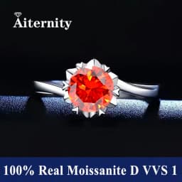 Classic 6 Prong Diamond Ring D Color 1ct Moissanite VVS Round Cut Lab Diamond Ring for Women Engagement Wedding Band Jewelry