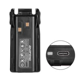 BAOFENG UV-82 Battery Type-C Charging For UV82 Walkie Talkie Li-ion Rechargeable Battery Compatible UV-8D UV-82HP Two Way Radios
