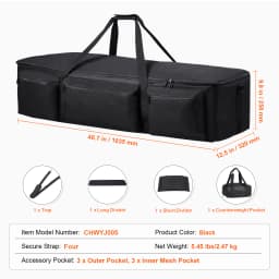 SucceBuy Telescope Case 40.7" Shock-Absorbent Telescope Large Storage Bag with Fixed Buckles Multi-Pocket & Detachable Divider