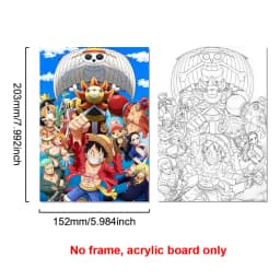 Anime Character One Piece Luffy Zorro Animated Frame LED Light Study Bedroom Christmas Birthday Gift