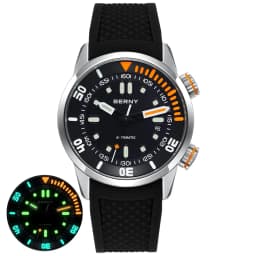 BERNY Automatic Dive Watch for Men Super Luminous 20ATM Diver Wristwatch Original Top Sapphire Swim Sport Mechanical Male Watch