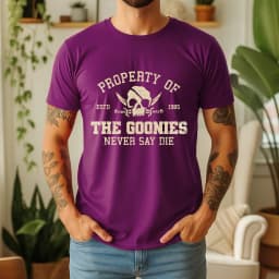 2026 Summer 100% Cotton The Goonies Graphic Oversized Tee Retro Movie Themed Short Sleeve