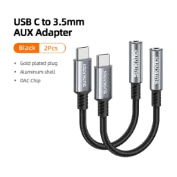 SUNKANDI USB Type C to 3.5mm Female Headphone Jack Adapter, USB C to Aux Audio Dongle Cable Cord for iPad, Samsung, MacBook