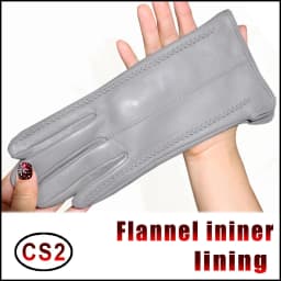 Leather gloves women's sheepskin flannel lining winter warmth high-grade black touch screen color leather gloves driving new